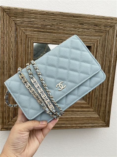 chanel blue wallet on chain|chanel wallet on chain trendy.